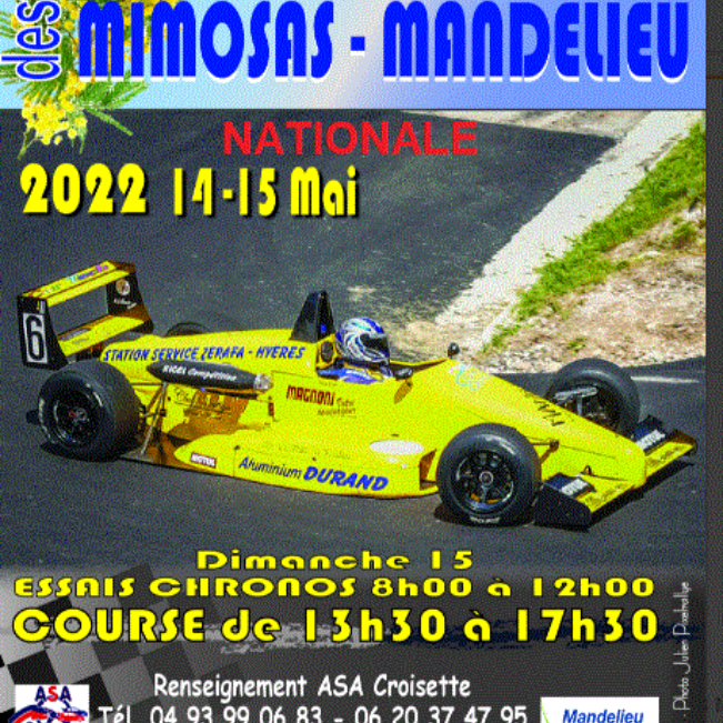 La 8° Course de Côte des Mimosas les 14 et 15/05/22 à Mandelieu