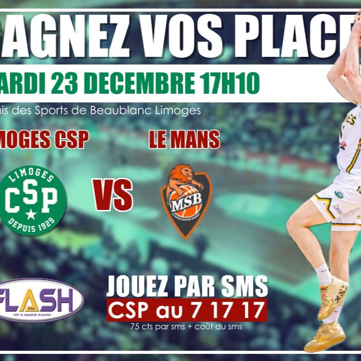 Affiche CSP Limoges Vs Le Mans – Basket Années 90 – Objet De Collection