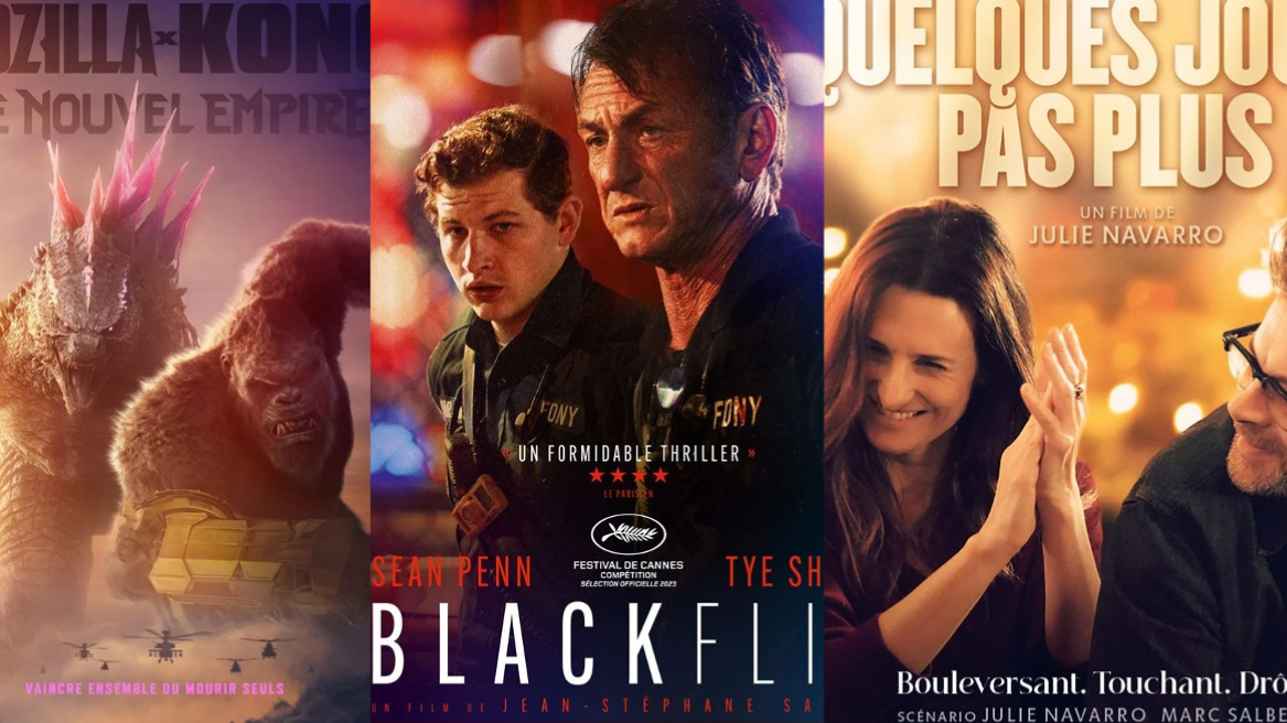 Au cinéma le 3 avril : Godzilla x Kong : Le Nouvel Empire, Black Flies et Quelques jours pas plus.