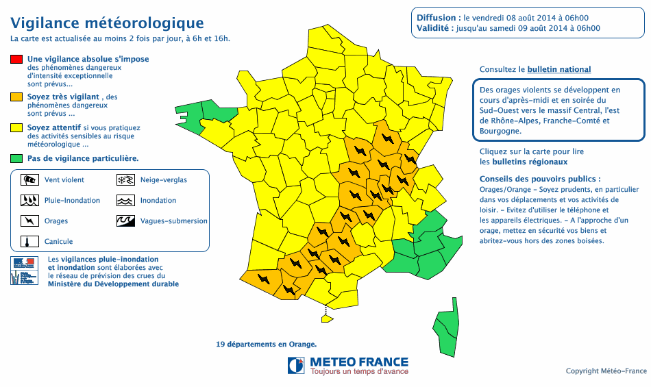 Orages: Alerte orange sur la Loire 