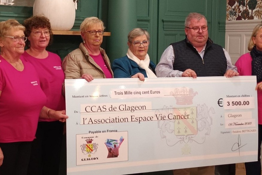 Glageon : un chèque de 3500 € remis à Espace Vie Cancer grâce à la...